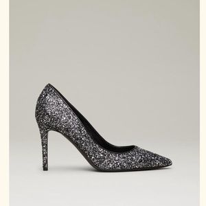 M.GEMI ESATTO BLACK GLITTER HEEL 90MM - NEW